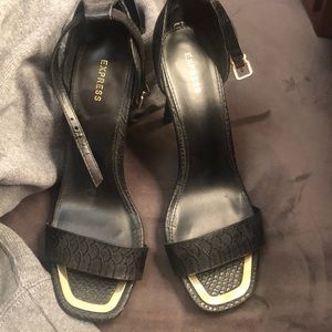 Black open toe Stilettos from express